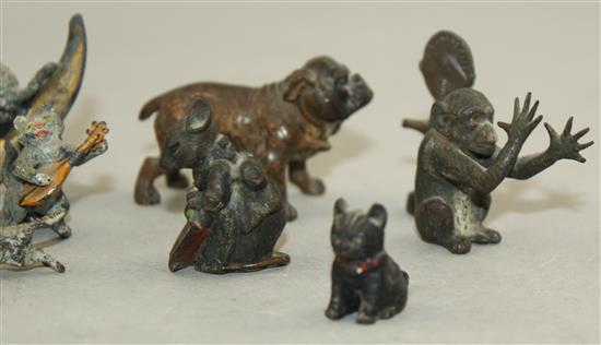 A miniature Austrian cold painted bronze Bulldog, Bulldog 2in.